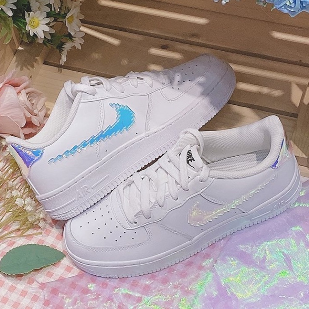 NIKE AIR FORCE 1 Sneakers Shoes AF1 Chrome - Picture 4 of 10